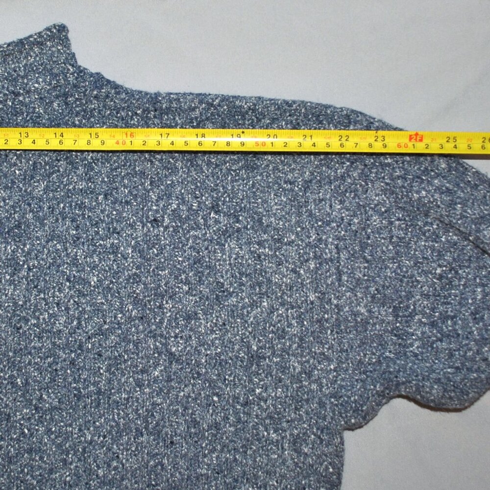 Vintage Ocean Pacific Sweater Size XL Blue & White Knit Roll Neck Pullover - Picture 9 of 12